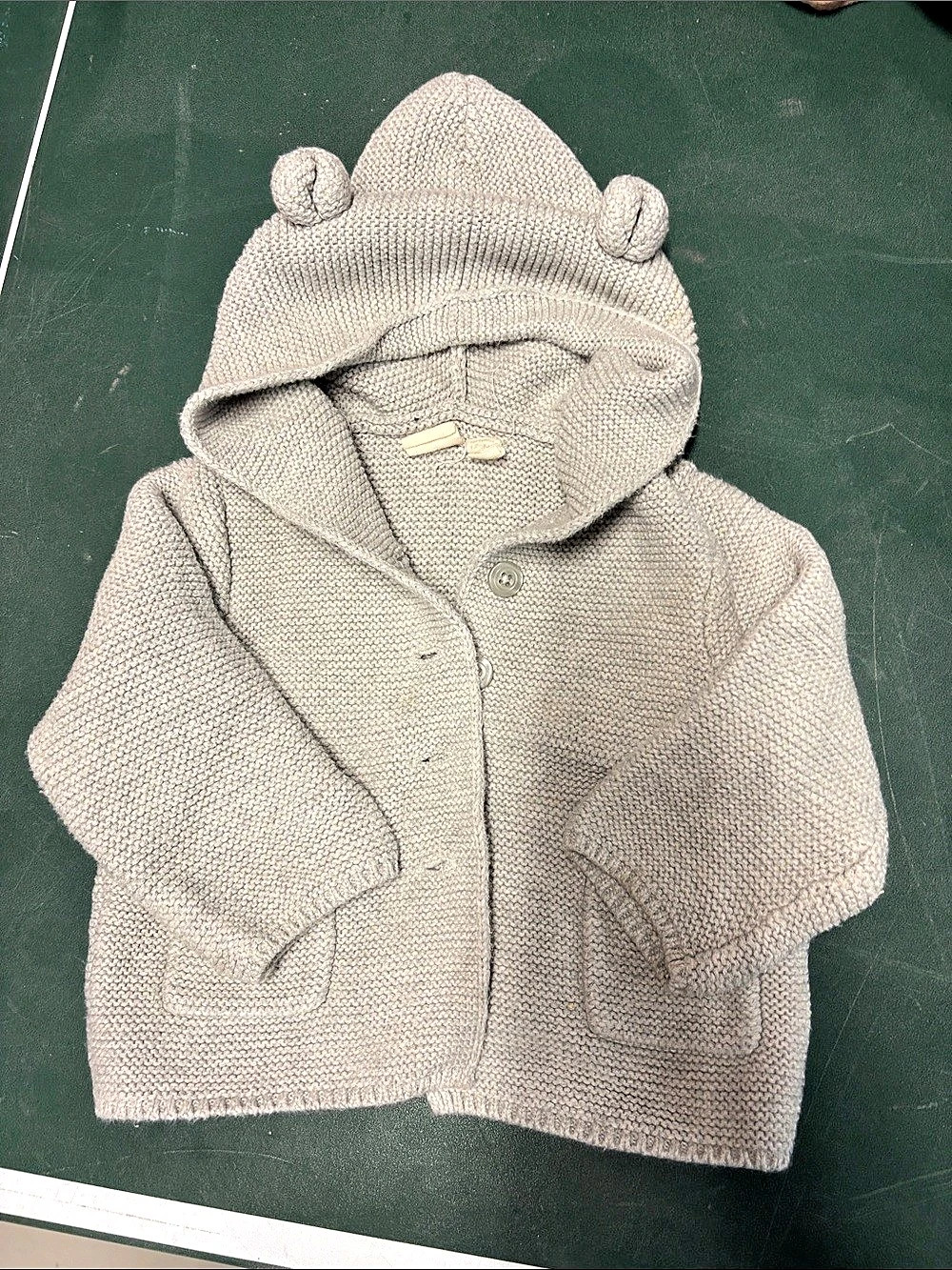 Baby Gap Baby Bear Cardigan Hooded Jacket Gray Baby 12-18M